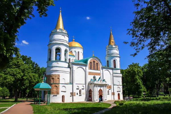 Image -  The Cathedral of the Transfiguration in Chernihiv (its construction was begun in 1036).